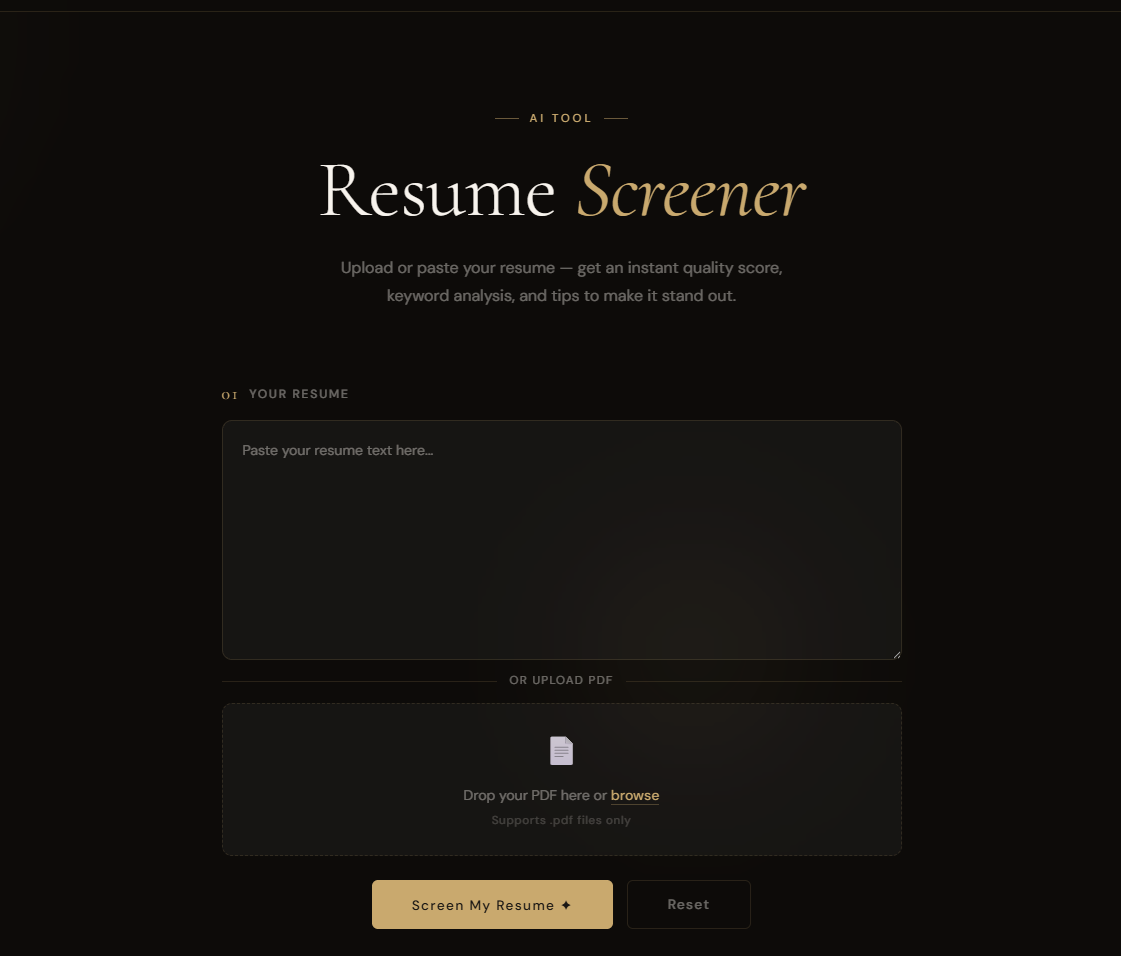 Resume Screener AI Tool Screenshot
